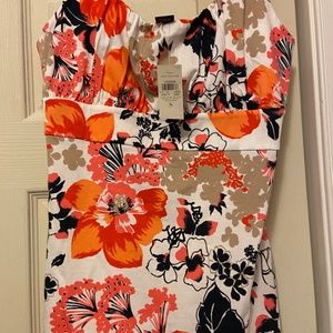 Ann Taylor NWT Top Orange and Pink Florals Small